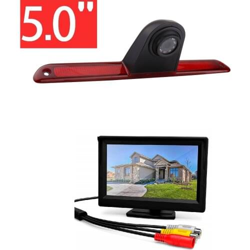 HD 720P Brake Light Camera Stop lights + 5.0'' monitor for Mercedes-Benz Dodge Sprinter W906 LWB Crafter Freightliner 2007-2018
