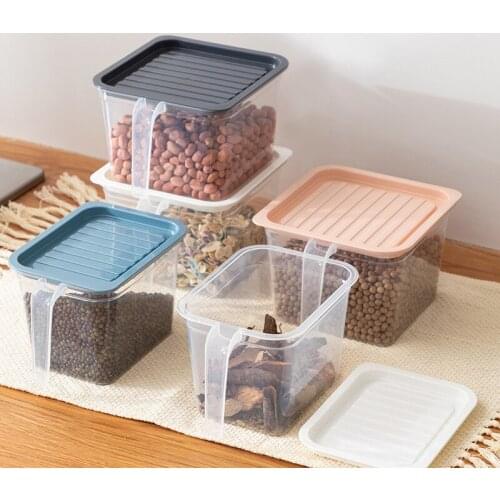 Refrigerator Organizer Food Storage Container With Lid Handle Plastic Fresh-Keeping Box Fridge Reusable Storage For Kitchen Tool