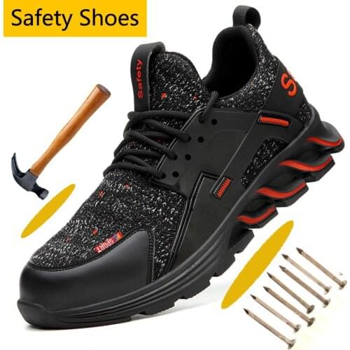 Anti-Smashing Steel Toe Cap Safety Shoes for Men Protective Anti-Puncture Work Footwear Men Work Safety Shoes Hiking Shoes Men