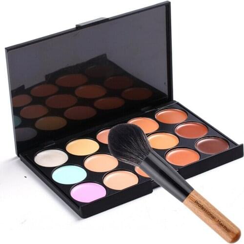 1set Professional 15 Colors Concealer Palette +Brush Maquiagem Maquiagens Base Makeup Contour Palette Face Primer