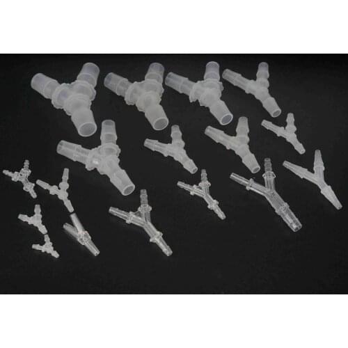 Fit Tube I/D 2mm To 15mm Barbed Y Type Equal Material PP/GPPS Pipe Plastic Fitting Connectors Aquariums Fish Tank
