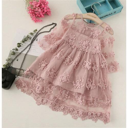 PUDCOCO Hot Toddler Baby Girls 3/4 Bell Sleeve Lace Princess Tulle Party Pageant Flower Dresses Clothes Sundress 6M-5Y
