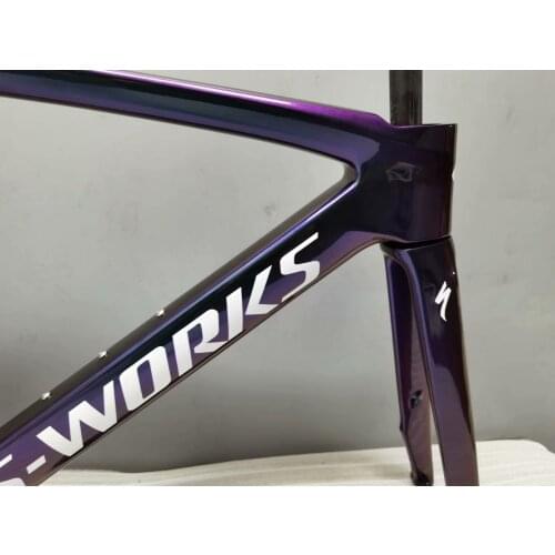 Silver Simple Logo carbon road bike frame BB30 bottom bracket disc brakes road bicyle carbon frameset with Handlebar + stem