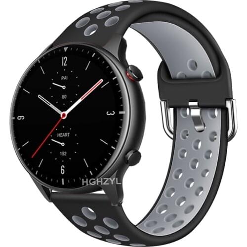 22mm For Huami Amazfit GTR2 2e GTR 47mm Stratos 3 2 Pace Strap Silicone Watchband Watch Band Replacement Bracelet Wristband