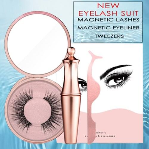 Luxury Collection Magnetic Liquid Eyeliner & Magnetic False Eyelashes & Tweezer Set Waterof Long Lasting Magnetic Eyeliner Kit