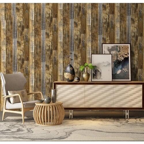 Retro Faux Wood Grain Peel And Stick Wallpaper Self-adhesive Wood Plank Wallpaper Roll Removable Vinyl Wall Covering For Restaur