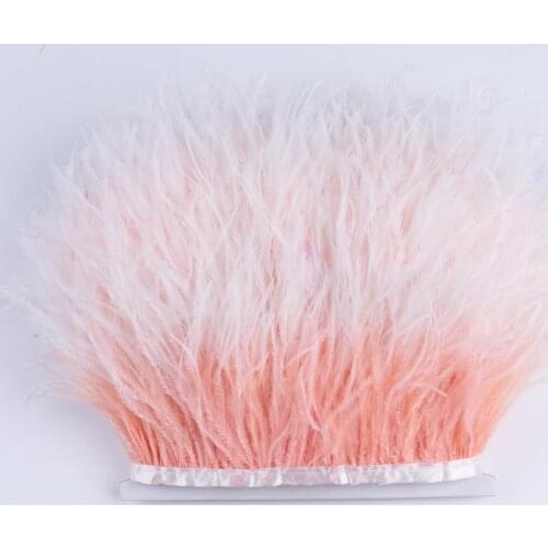 Ostrich Feather Trim For Wedding Dress 10-15Cm/4-6 Inch Plumes Ribbon Carnival Needlework Decoration Feathers DIY Crafts 10M