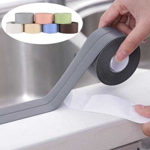 3.2mX3.8mm Bathroom Shower Sink Bath Sealing Strip Tape White PVC Self adhesive Waterproof Wall Sticker for Bathroom Kitchen