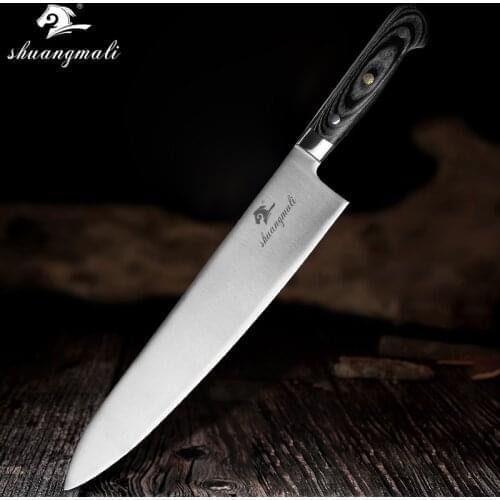 12 Inch Japanese Gyuto Knife Germany 1.4116 Carbon Steel Kitchen Cutting Meat Knives Sharp Cleaver Slicing Chef Gyuto Knife