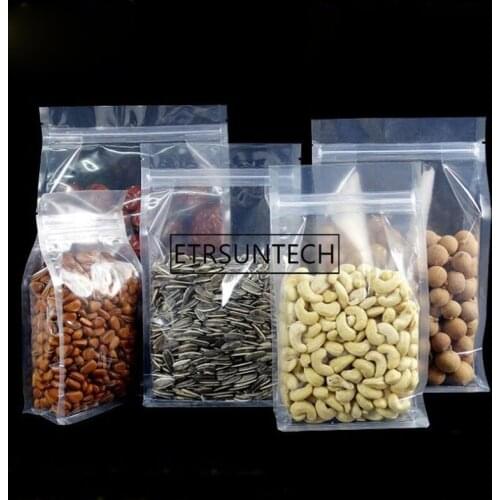 1000Pcs Big Capability Food Moisture-proof Bags,Clear Bags Stand Up Pouch, Flat Bottom Packaging Bags for Snack Cookies Baking
