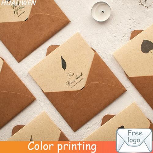 5pieces Rough Grain Gift Card DIY Multifunction Kraft Paper Envelope 12*9cm Gift Card Envelopes For Wedding Birthday Party