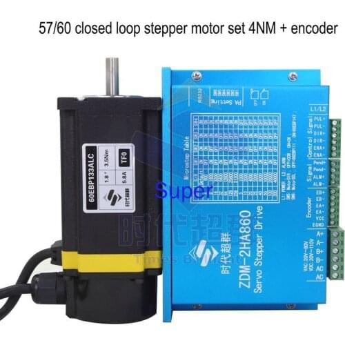 57/60 Closed Loop Servo Stepper Motor Set 4n.m Servo Motor + Closed Loop Driver