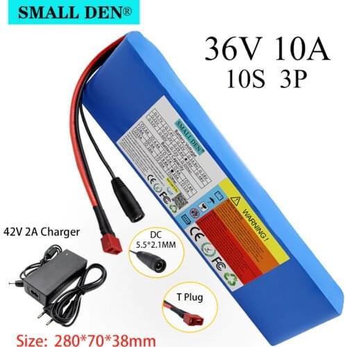 36V Lithium Battery Pack + 42V2A DC55 * 21 Scooter, Electric Bicycle Charger, Built-in 15A BMS 600W Motor Use