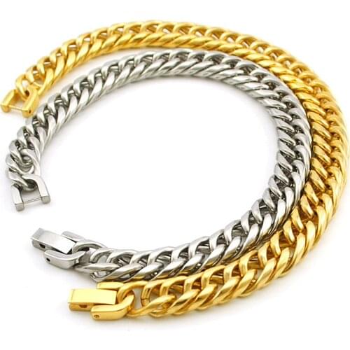 Mens Chain Bracelets Bangles Motorcycle Biker Bicycle Wristband Hand Bracelet for Men Stainless Steel Punk Jewelry Dropshipping