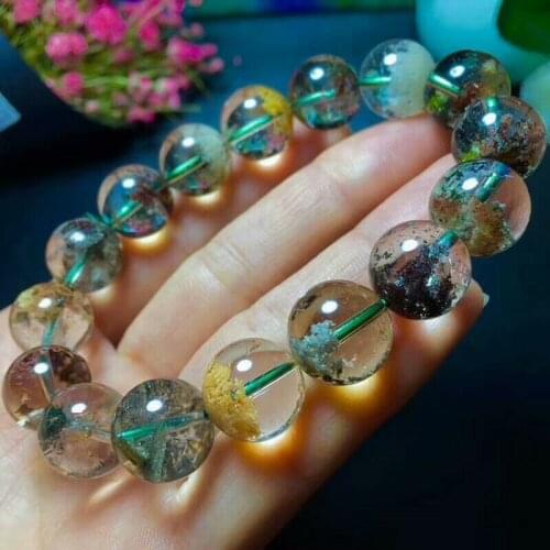 Natural Crystal Bracelet Phantom Ghost Beads 12mm