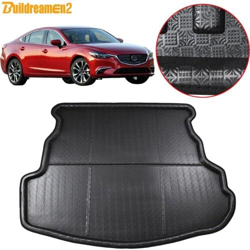 Buildreamen2 For Mazda 6 Sedan Car Trunk Mat Boot Tray Liner Floor Cargo Carpet Pad 2009 2010 2011 2012 2013 2014 2015 2016 2017