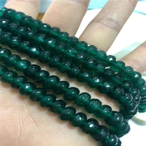 Natural Green Chalcedony jades Abacus Stone 5x8mm Faceted Abacus Rondelle Loose Beads Women Jewelry Making 15inch MY5328