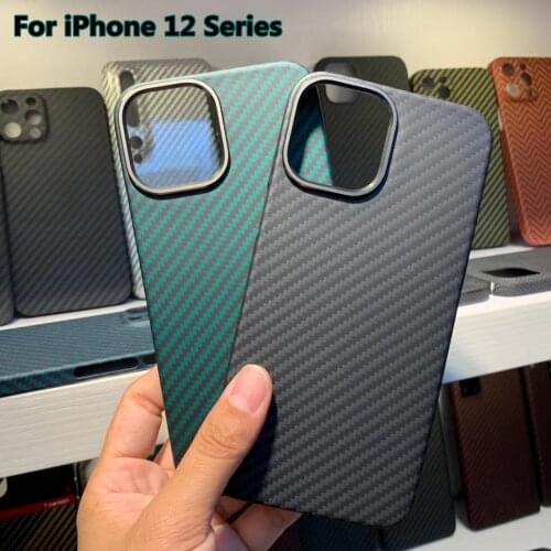 Biipaer Real Carbon Fiber Phone Case For iPhone 12 12 Pro For iPhone 12 Pro Max Ultra-thin Anti-fall Hard Aluminium Alloy