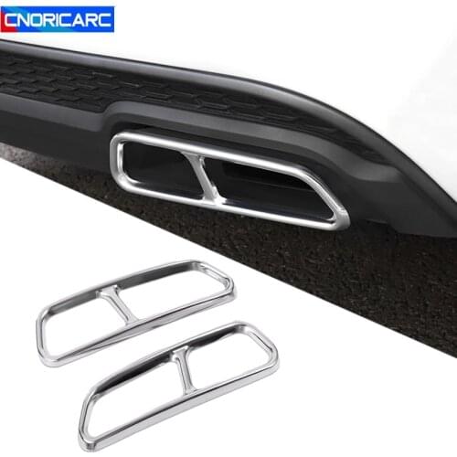 Car Styling Trunk Tail Throat Frame Decoration Cover Trim For Audi A6 C7 2016-2018 Exhaust Pipe Exterior Accessories Modified