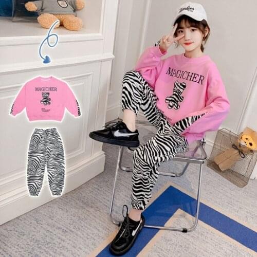 Girls Suits Sweatshirts + Pants Kids Cotton Teenagers 2021 New Spring Autumn Tracksuits For 4-12 Years Outfits Children Clothing