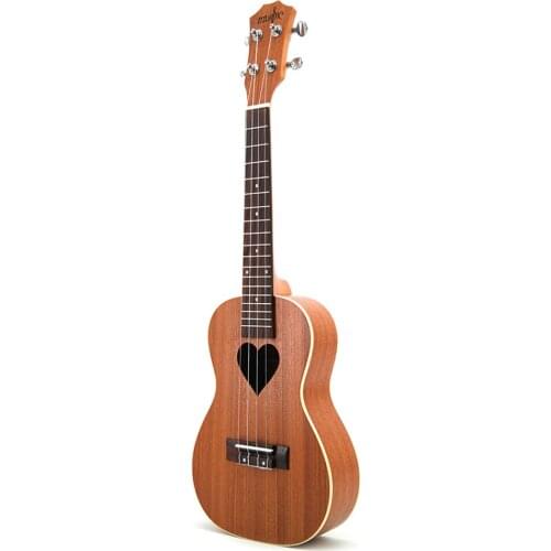23 Inch Love Heart Sapele Ukulele Consert Four Aquila Strings 17 Fret Ukelele Acoustic Smal Guitar Rosewood Fingerboard
