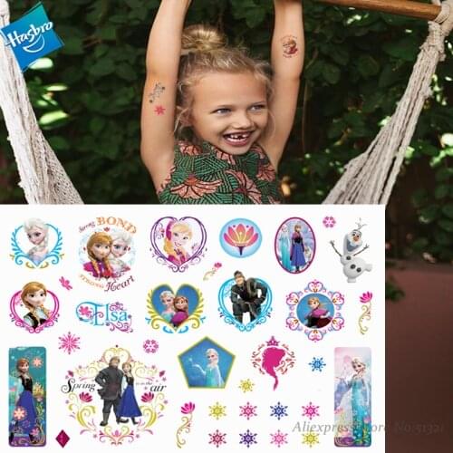 Hasbro Frozen Princess Elsa Children Cartoon Temporary Tattoo Sticker For Girl Cartoon Toy Waterproof Birthday party Girl Gift