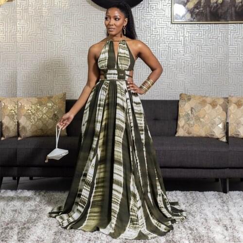 Hirigin Vintage Tie Dye Long Maxi Dress Sexy Club Vacation Outfits for Women Summer Backless Bandage Sexy Night Party Dresses