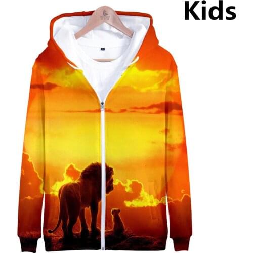3 To 14 Years Kids Hoodies the Lion King Simba 3d Print Hoodies Sweatshirt Boys Girl casual Cartoon Jacket Coat Children Clothes
