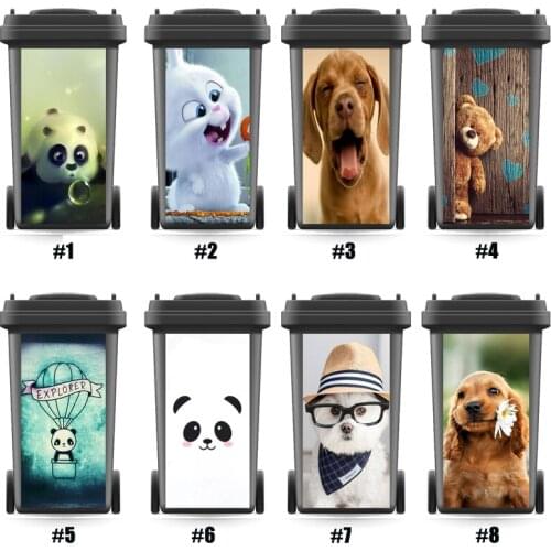 LEEDECAL Cartoon Rubbish Bin Sticker Removable self adhesive Kitchen Accessories wall stickers wallpaper decorations for room