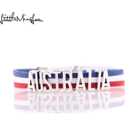 Little MingLou Infinity love AUSTRALIA Bracelet heart Charm bracelets & bangles for Women men leather braid country jewelry