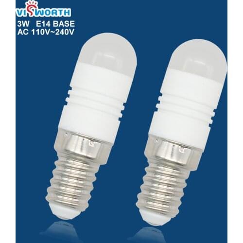 Mini Ceramic Body E14 LED Refrigerator Lamp 3W LED Bulb AC 110V 220V Led Light Warm Cold White LED Crystal Chandeliers Lighting