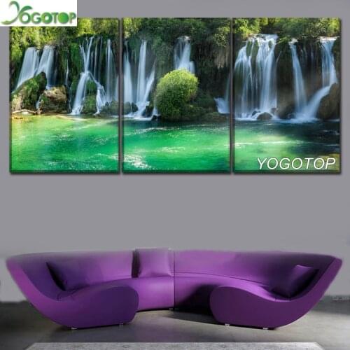 Nature Spectacular Waterfalls Diy Diamond Painting Crafts Diamond Embroidery Full Drill mosaic puzzles Decor 3 Pieces ML1324