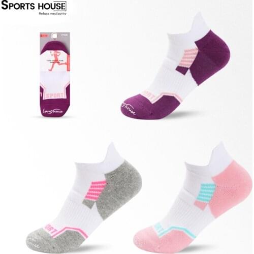Short Tube Womens Professional Running Socks Towel Bottom Breathable Sports Socks Non Slip Ladies Summer Marathon Socks