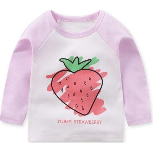H1372 New Spring Boys Girls Cartoon Cotton T Shirts Children Tees Boy Girl Long Sleeve T Shirts Kids Tops Baby Clothes