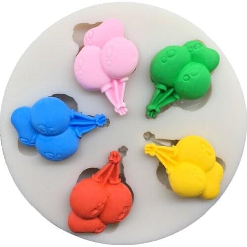 Wholesale 10 pcs Balloon Shape Silicone Mold Sugarcraft Chocolate Cupcake Baking Mold Fondant Cake Decorating Tools
