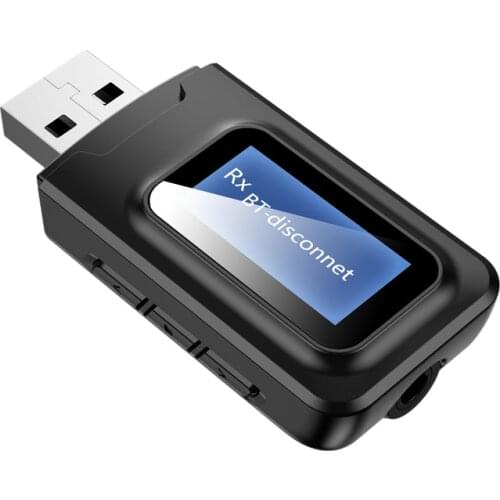 RT11 Bluetooth Transmitter Receiver Two In One with Screen USB5.0 Audio Adapter Plug and Play