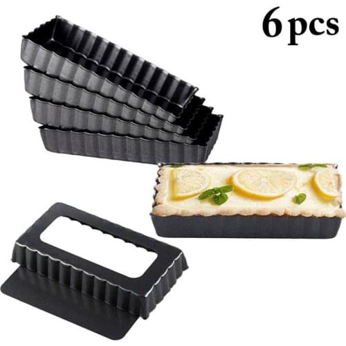 Kapmore 6pcs/set Cake Baking Pans Non-Stick Removable Creative Bread Baking Pan Baking Tray DIY Baking Tools For Kitchen