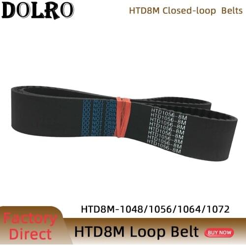 HTD 8M synchronous belt C=1048/1056/1064/1072 width 15/20/25/30/40/50mm Teeth 131 132 133 134 HTD8M Timing Belt 1048-8M 1056-8M