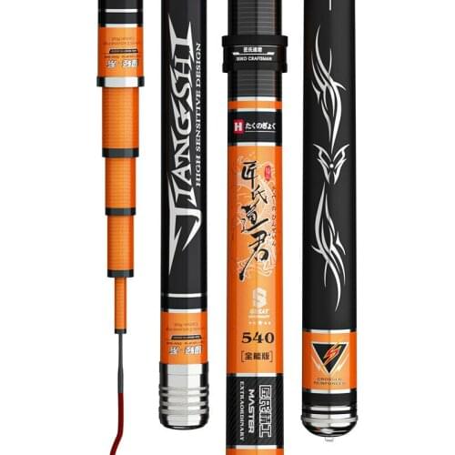 High Carbon Hand Pole Pesca Telescopic Wedkarstwo Rod Peche Super Hard 3.6M-7.2M Taiwan Angeln Stick Spinning Rod Fishing Tackle