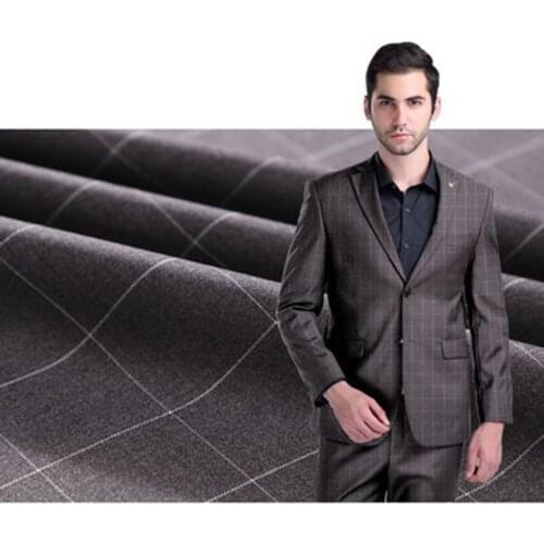 Grey Plaid Stripe TR Spandex Fabric For Sewing Men Suits Home Textiles High Quality DIY Fabrics Tissus Telas 100x145CM