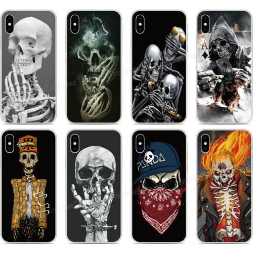 Skeleton Skull Bone TPU Phone Case For ZTE Blade A5 A7 2020 A3 L8 2019 Axon 10 Pro 5G V2020 V9 V10 Vita A7s 20 Smart Cover