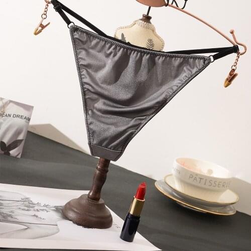 Seamless Panties Luxury Satin Bow G-String Thong Women Sports Sexy Underwear Cotton Crotch Briefs Femme Lingerie