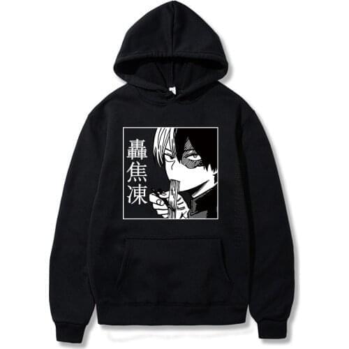 Japan Anime Boku No Hero Academia Shoto Todoroki Hoodies Men Women Long Sleeve Streetwear Manga Print Adult Clothes