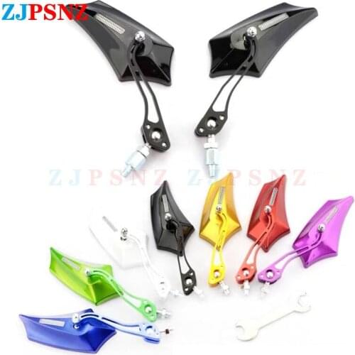 1Set 8mm (7/8") 10mm Motorcycle Scooter Rearview Mirrors Moped ATV Motocross Motorbike Side Mirror High Quality
