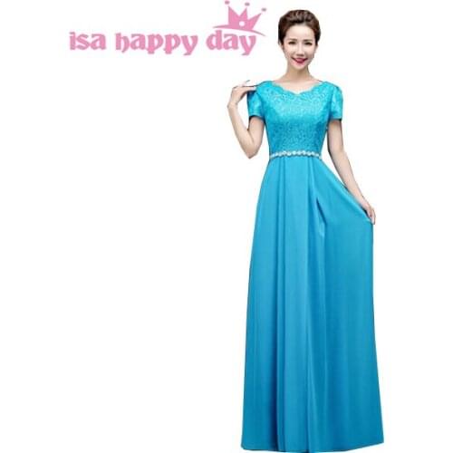 Robes de soiree ladies long latest evening gown designs floor length chiffon dress 2020 new arrival blue dresses gowns H3118