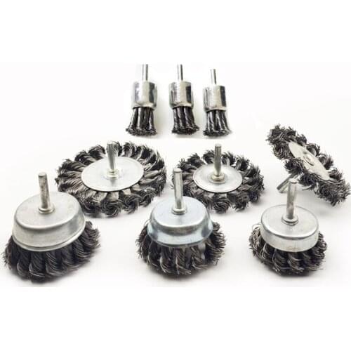 1Pcs Shank 6mm Steel Rotary Flat Wire Wheel Twist Knot Wire Brush Disk Rust Removal Polishing For Drill Angle Grinder Gadget