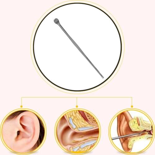 1pcs Earpick Unique Design Stainless Steel Ear Pick Wax Curette Remover Cleaner Care Tool Non-slip Grip Ear Pick Tools