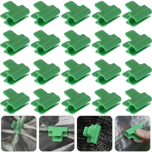 20pcs Greenhouse Clamps Clips Plastic Pipe Clamps for Frame Pipe Film Sunshade Net Vegetable Cover Insect Net Fixing Clamp Clip