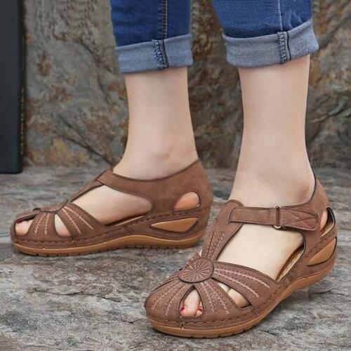 2021 Women Sandals Summer Shoes Flats Woman Gladiator Flip Flop Wedges Sandals Women Hook & Loop Shoes Woman Zapatos De Mujer