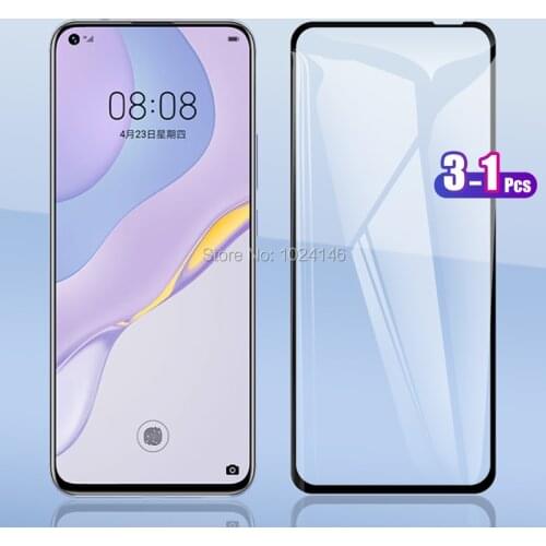 3Pcs For Huawei nova 7 5G / P40 lite 5G / nova 7 SE Full Cover Tempered Glass Screen Protector Explosion-proof Protection Film